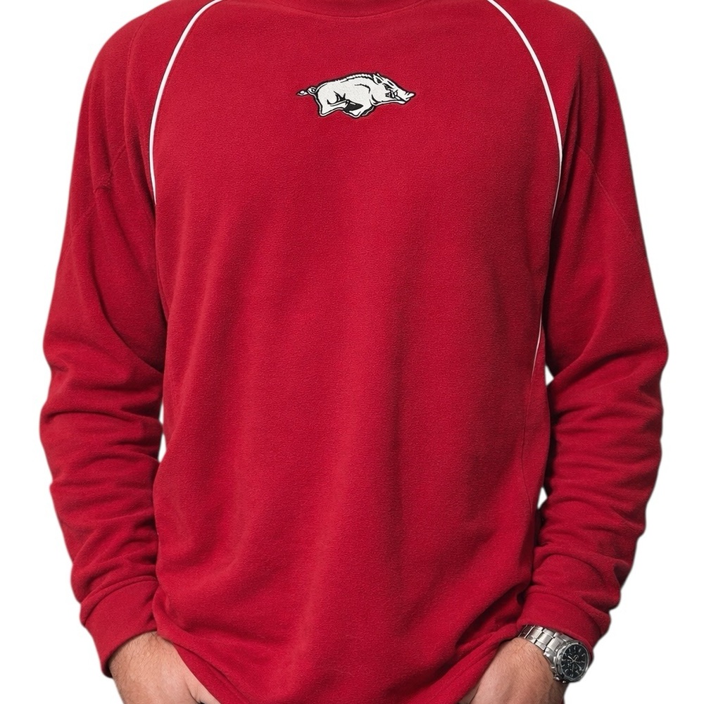 Adidas Arkansas Razorbacks Men's Long Sleeve Fleece Pullover L